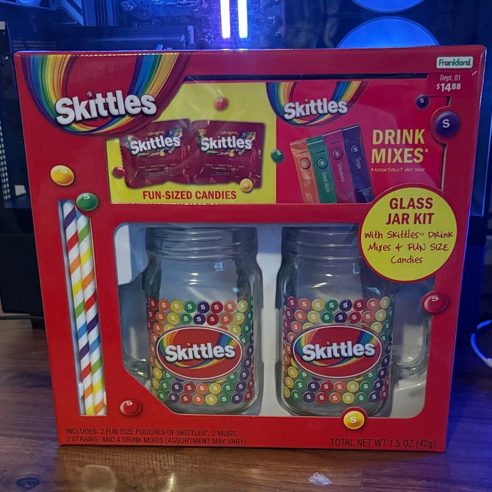 Skittles Glass Jar Kit and Drink mix